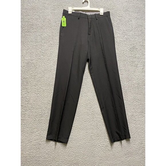 Haggar H26 Men's Black Premium Stretch Straight Fit Trousers Pants 32W x 32L - Picture 1 of 8